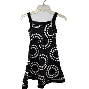 Rare Editions Dress Girls Sz 7 Black White Polka Dot Sleeveless Belted Boutique